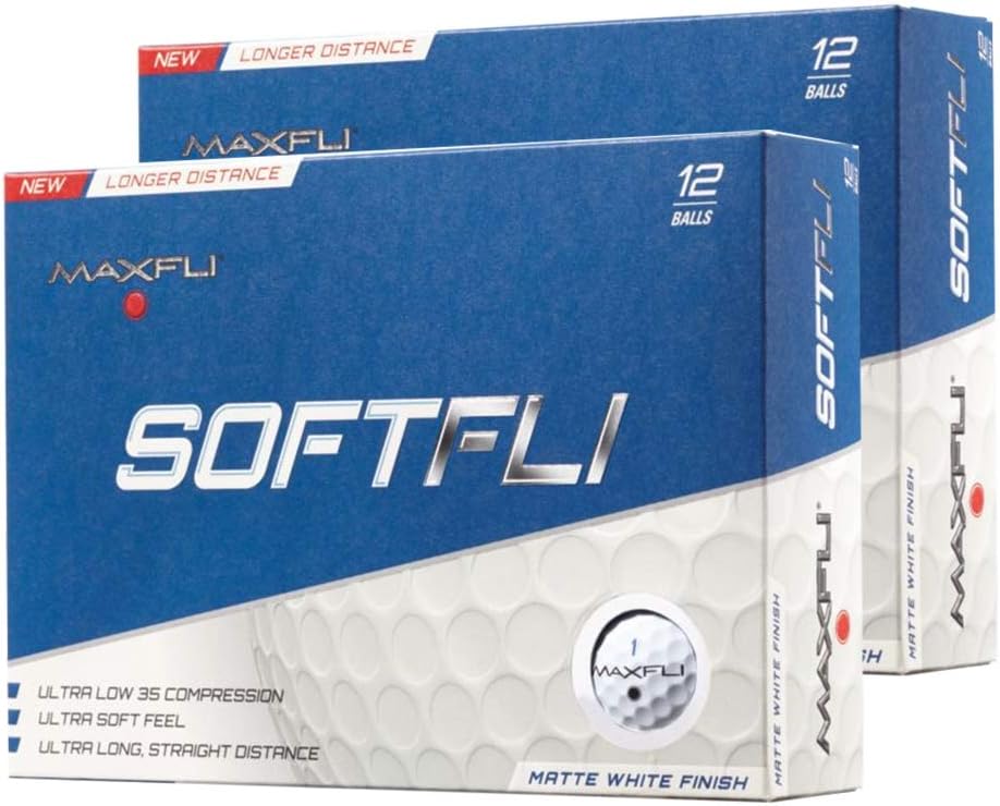 Maxfli SoftFli Matte White Golf Balls White, 24 Pack
