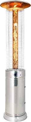 Lava Heat Italia Fire Fountain Heater Commercial Propane Patio Heaters 6.04 ft Performance Series Patio With Wheels 40 000 BTU Metal Fireplace with Electronic Ignition