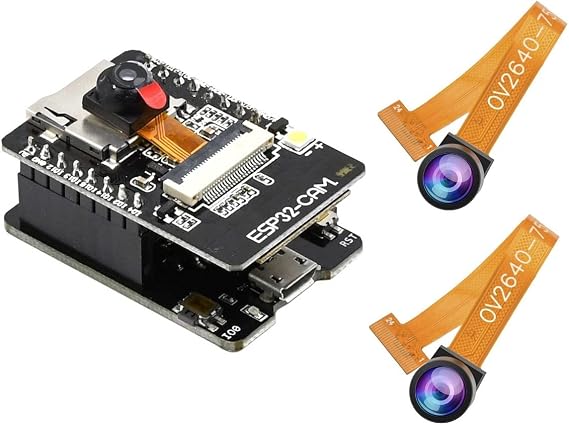 Aideepen ESP32-CAM W-BT Board ESP32-CAM-MB Micro USB to Serial Port CH-340G with OV2640 2MP Camera Module Dual Mode+2PCS OV2640 Camera 160 Wide-Angle Lens
