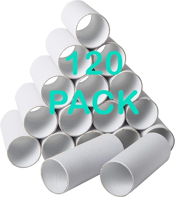 Cardboard Tubes, Poster Tube, Empty Paper Towel Rolls, White, 120 Pack