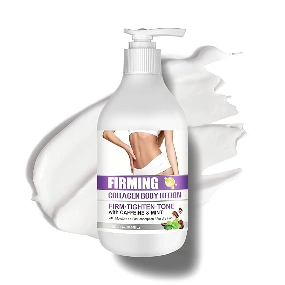Collagen Cream Skin Care Body Lotion, Skin Tightening Cream For Dry Skin, with Caffeine & Mint, Lifting & Firming Moisturizer, Restore Elasticity, 24H Hydration, For Women and Men