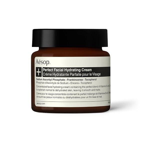 Aesop Perfect Facial Hydrating Cream | Vitamin C & E Face Moisturizer for Normal to Dry Skin | Nourishing Daily Face Cream with Matte Finish | 60mL / 2.0 oz