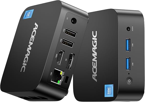 ACEMAGIC Vista V1 N150 Mini PC,16GB DDR4 RAM 512GB SSD Mini Computers, Twin Lake N150(Beat N100/N95) Small Desktop PC, 4K Dual Display/HDMI/WiFi/BT/LAN for Home/Office
