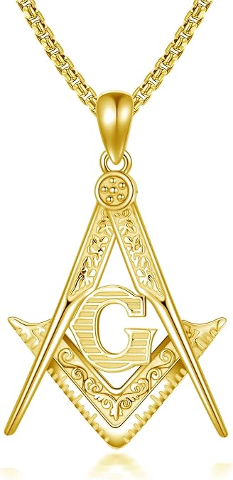 Necklace for Men 925 Sterling Silver Masonic/Memento Mori/Skull/Allah/Viking/Thor's Hammer/Trident/Aztec/Anchor Freemason Pendant Jewelry Masonic Gifts for Men Boys