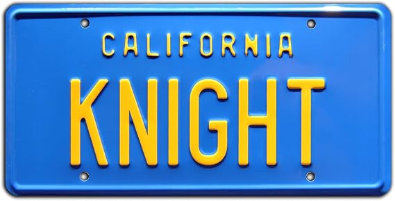 Celebrity Machines | Knight Rider | Knight | Vanity Plate, Stamped Aluminum, Metal Decorative Tag, Corrosion Resistant, Quality Novelty Sign, Wall Decoration, Wall Hanging