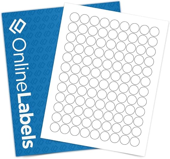 OnlineLabels 0.75" Circle Labels - White Matte - 10 Sheets