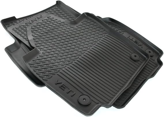 Skoda 5L1061550A Rubber Rugs with Raised Edges, Black [Energy Class A]