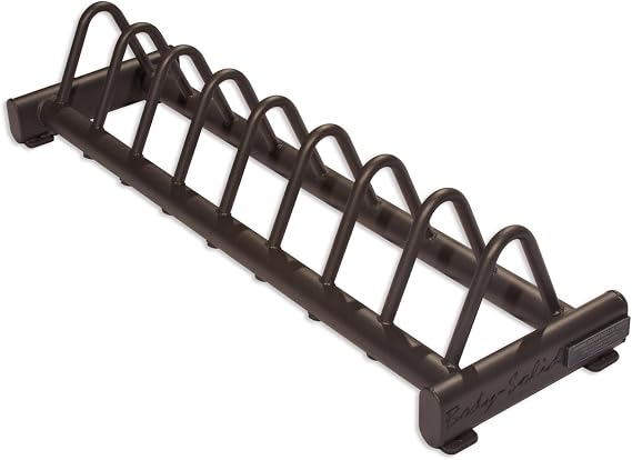 Body-Solid (GBPR10) Horizontal Bumper Plate Rack - 8-Slot Storage for Olympic Bumper Plates, Home Gym Organizer with Powder Coat Finish