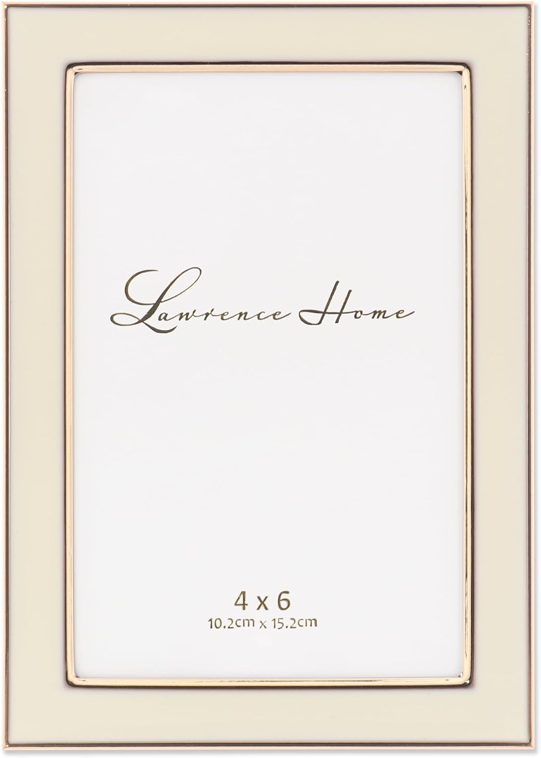 Lawrence Frames Metal Frame, Polished Enamel, Ivory, 4x6