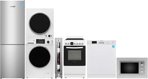 Equator Advanced Appliances SMALL HOME 800 SQ. FT APPLIANCE PACK- Washer+Dryer+Dishwasher+Cooking Range+Refrigerator+Microwave+Wine Ref