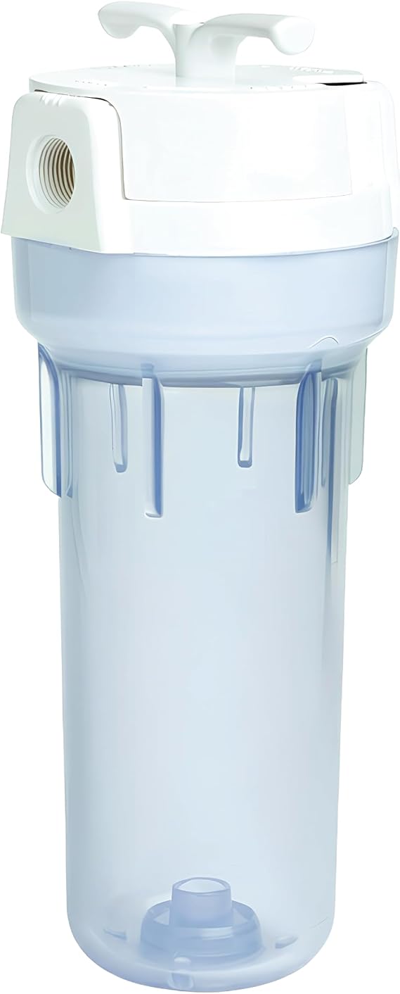 EcoPure EPW2VC Whole Home Water Filtration System Valve-in-Head Design with Built-In Bypass Valve & Clear Sump Reduces Sediment, Rust, Dirt & Chlorine Taste Fits Standard Capacity Filters