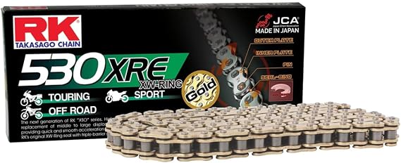 RK Racing Chain GB530XRE-110 Gold 110 Link XW-Ring Chain with Connecting Link