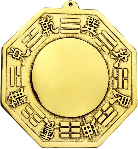 FUNSXBUG Chinese Feng Shui Brass Concave Bagua Mirror Fengshui ba gua Mirrors 4.5 inch
