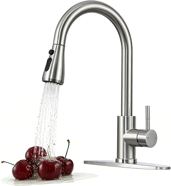 Kitchen Faucets Pull Down Sprayer, Brushed Nickel,Stainless Steel