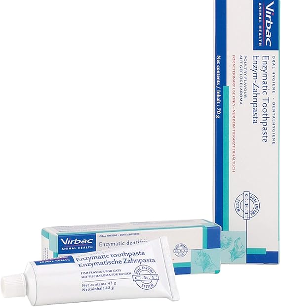 Virbac C.E.T. Enzymatic Toothpaste for Cats | Fish Flavour 43g | Reduce Plaque, Control Tartar & Freshen Breath