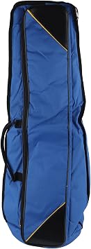 Blue Oxford Cloth Tenor Trombone Gig Bag, Portable Shockproof Musical Instrument Storage Case for Trombone Daily Carrying Use