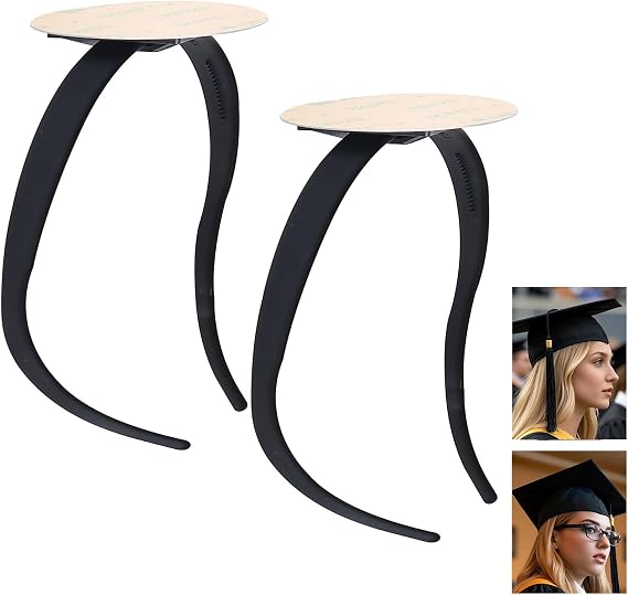 Tryly 2 Pack Graduation Cap Headband Insert, Anti-Slip Stabilizer, Eyeglasses Compatible, Graduation Gift for Graduates