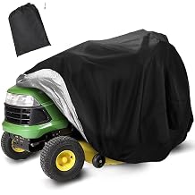 Riding Lawn Mower Cover, Waterproof Lawn Tractor Cover 54",Heavy Duty 420D Polyester Oxford, Durable, UV, Water Resistant LawnMower Covers (Black, 72"L x 54"W x 46")