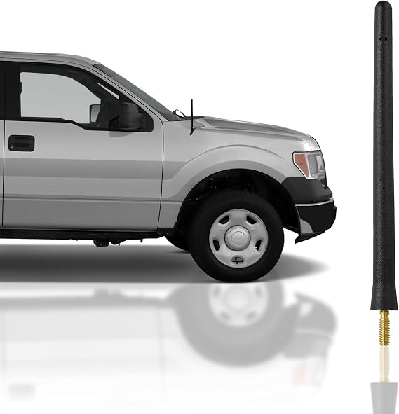 6.34-Inch Antenna Mast for Ford F-150 (2005-2008) Highly Durable Premium Short Antenna Car Wash-Proof Radio Antenna for FM AM Rugged Black Design Ford F-150 Accessories
