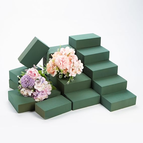 GNRZZT 30 PCS Floral Foam Blocks, 5.5" x 3.1" x 1.7", Green Foam Wet & Dry