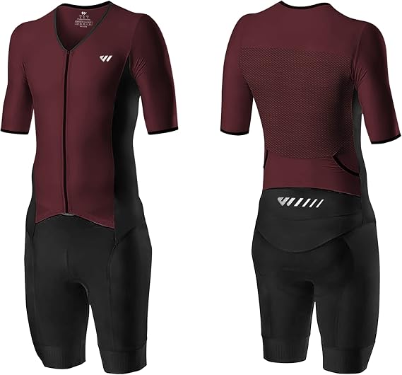Logas Men's Triathlon Suit Trisuit Race Skinsuit Cycling Speed Suit Swimskin Bike Swim Run