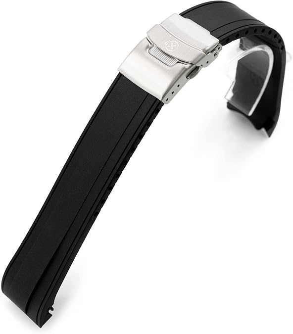 StrapXPro SX1A Rubber Watch Strap compatible with Seiko SKX007 SKX009 Black