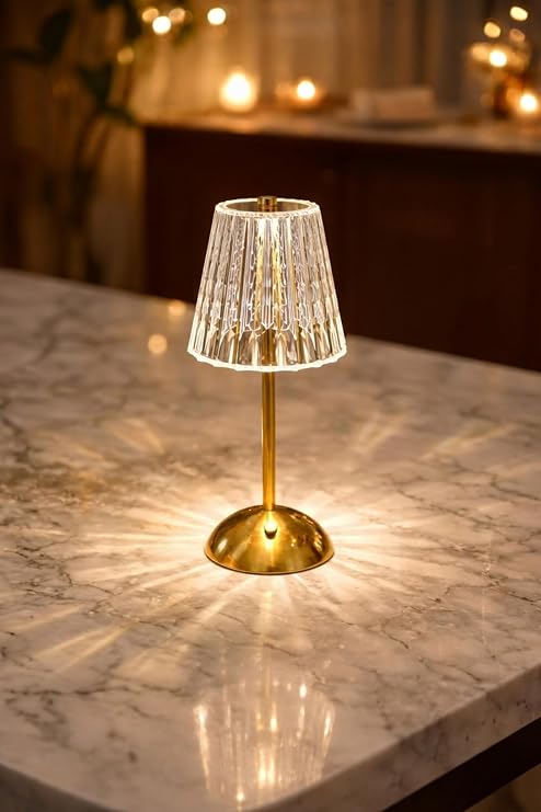 Neo Vista Kristal LED Masa Lambası 3 Renk Işıklı (Büyük Boy Prizma) [Enerji Sınıfı A]