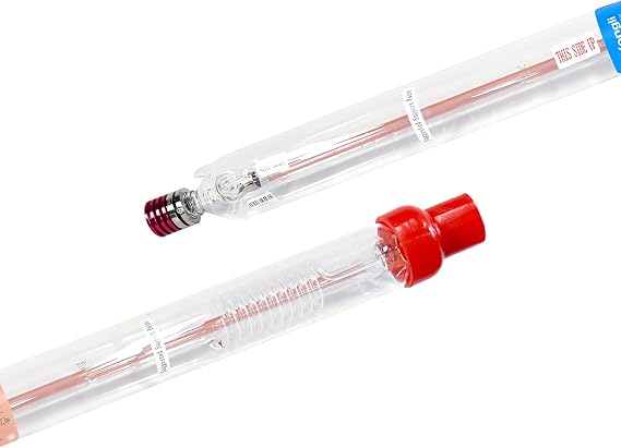 90 Watt CO2 Laser Tube Max 100W Power Glass Laser, Length 1250mm Dia 60mm with Enhanced Metal Head and Borosilicate Glass for Laser Cutting Engraving Machine Replacement Tube