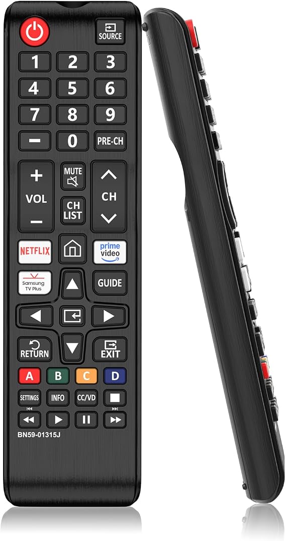 Samsung Tv Remote Control Replacement - BN59-01315B Samsung Universal Tv Remote Competible with Smart TV LCD LED HD UHD and QLED Controller for all Models - Durable Body-No Setup Needed (Black)