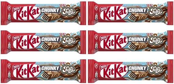 Kit Kat Chunky Funky Milk & White Chocolate Bars 40g (Pack of 6) – Crispy Wafer Covered in Smooth Milk & White Chocolate, Delicious Snack Treat, Perfect Sharing or On-the-Go Indulgent Snack Sweet