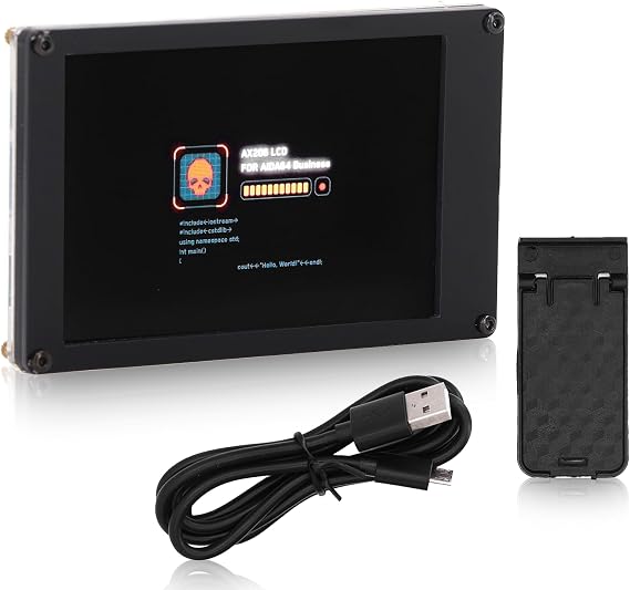 Acogedor 3.5 inch IPS Monitor Sub Screen LCD Display Screen, with Bracket and USB Power Cable, for USB and, No Extra Power Supply