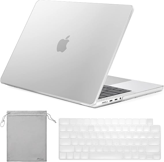 ProCase for MacBook Pro 16 inch Case 2026-2021 (M5 M4 M3 M2 M1 Pro/Max), Slim Hard Shell Case + Keyboard Cover + Storage Bag for MacBook Pro 16" A3403 A3186 A2991 A2780 A2485 - Crystal