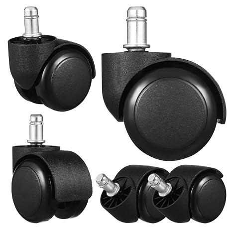 Siyah İthal Ofis Koltuğu Tekerleği 5-Adet, Çap 50 mm, pim çapı 11 mm Universal Teker