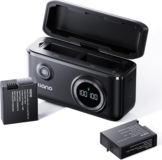 llano Hero 13 Battery, 2-Pack Enduro Hero13 Batteries for GoPro Hero 13 Action Camera, 18W Fast Dual Replacement Battery Pack USBC Charger with Smart