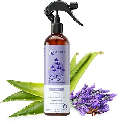 kinkind Dog Deodorizing Spray - Safe, Natural, Easy to Use Pet Odor Eliminator, Premium CatDog Detangler Spray Formula Made wAloe, Dog Deodorizer for Smelly DogsCats Made in The USA 12 fl oz