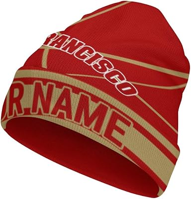 Custom Beanie Hat,City Knit Cap,Personalized Name Knit Hat for Women Men,Gift for Football Fans