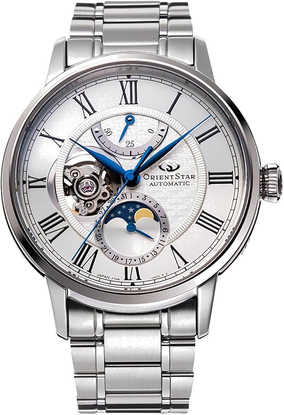 Orient Star RK-AY0102S Automatic Watch M45 F7 Mechanical Moon Phase Mechanical Made in Japan Open Heart Men's White