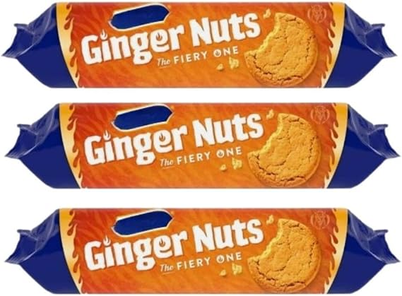 Luxury Ginger Nuts Biscuits, 250g | Deliciously spiced and crunchy biscuits | Great for snacking or Dipping | Multipack bundle | Afternoon tea biscuits to share with Friends and Family (Pack of 3)