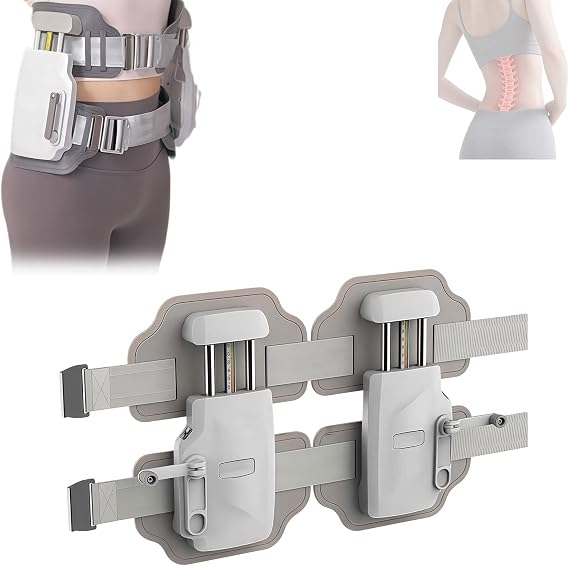 Manual Lumbar Traction Device, Wearable Spinal Decompression Back Stretcher, Portable Lumbar Decompression Device Belt, for Lower Back Pain Relief
