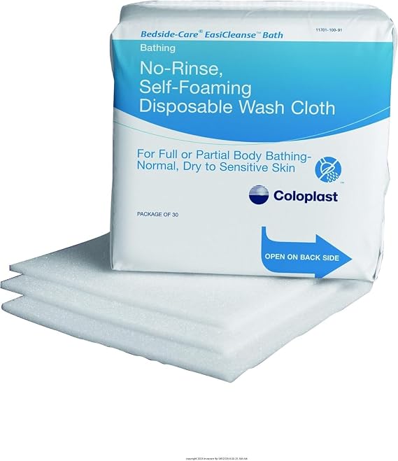 Bedside-Care EasiCleanse Bath Wipe or Washcloth 7-9/10 x 7-9/10" COI7055CS, 1 Pack 30 Wipes