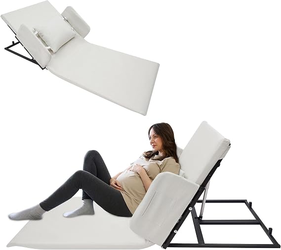 Electric Lifting Backrest for Bed,Soft Cushion, 600W 2-80 Adjustable Portable Electric Lifting Backrest with Armrests,330 lbs Capacity for Easily Getting up, Pregnant Women and Patients (Beige)