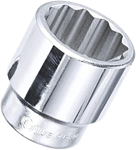 Genius Tools 1" Dr. 43mm 12-pt Hand Socket - 837043