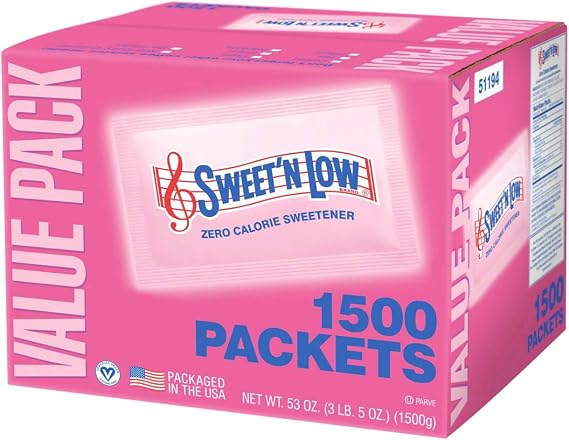 Sweet'N Low Zero Calorie Sweetener Value Pack 1500 Packets 3 LB 5 OZ