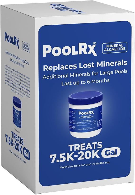 Pool RX 102001 6 Month Swimming Pool Algaecide Replacement, 8 oz, Blue