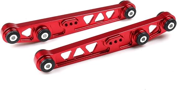 One Pair Rear Lower Control Arm Subframe Brace Tie Bar Arms ASR Kit Compatible For Honda Civic 88-95 EG ARM JDM LCA(Red)