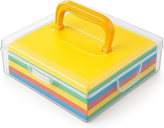 JapanBargain, 10-Pack Japanese Origami Paper Storage Box, Fits 6-inch Folding Paper up to 400 Sheets, Clear Plastic Craft Organizer for Cardstock, Stamps, Sewing Kit Tools, Made in Japan