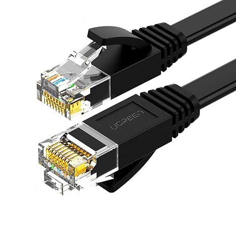 Ugreen CAT6 Flat Ethernet Kablosu, 1 Metre, Siyah
