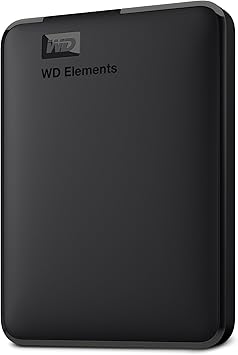WD 2TB Elements portable external hard drive, USB 3.0 interface, portable external storage, Plug-and-Play, SuperSpeed USB 3.2 Gen 1, Formatted for PC and Mac, Black
