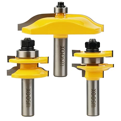 1/2 Inch Shank Router Bit Set, Round Over Raised Panel Cabinet Door Ogee Rail and Stile Router Bits, Woodworking Wood Cutter, Groove Tongue Milling Tool for Woodworking