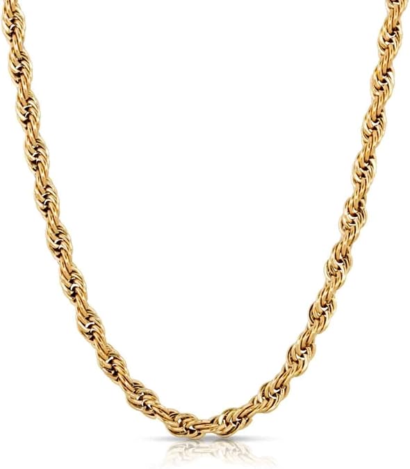 Gold Tone Thin 2mm 24" Rope Chain Necklace Great Layer Piece Dainty Necklace For Women